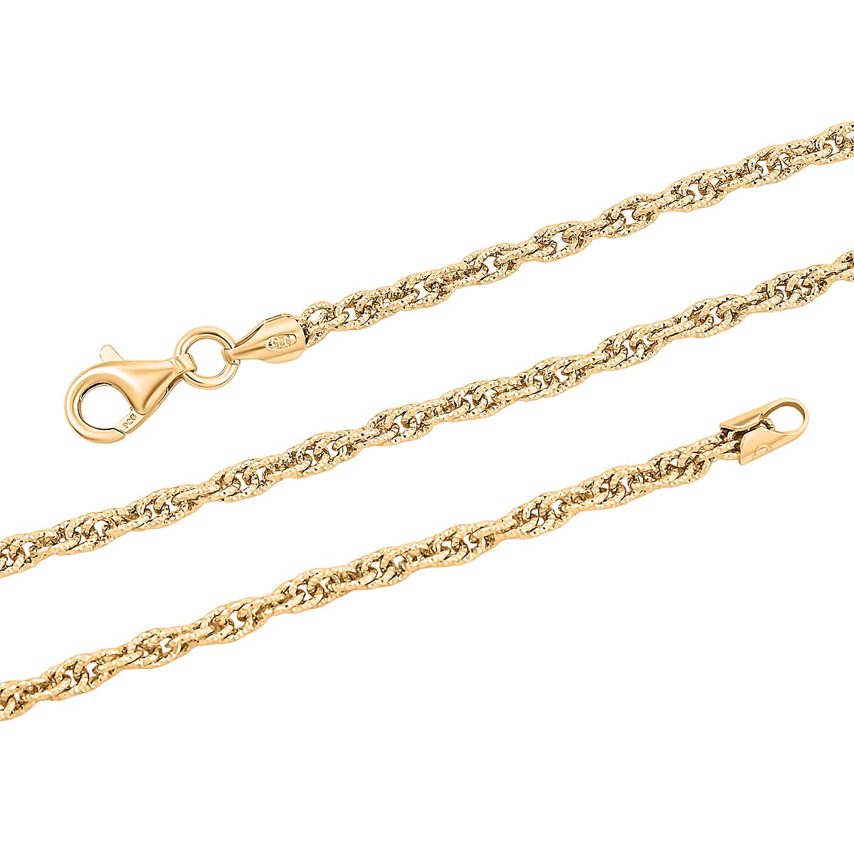 Italian Fancy Link Chain Necklace in 14K Yellow Gold Over Sterling Silver 10.08 Grams 20 Inches image number 4
