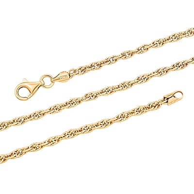 Italian Fancy Link Chain Necklace in 14K Yellow Gold Over Sterling Silver 10.08 Grams 20 Inches