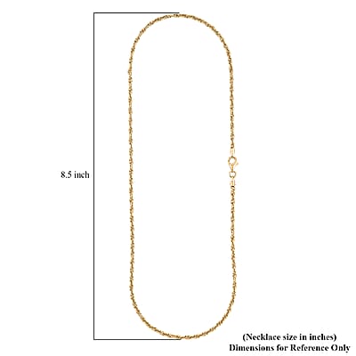 Italian Fancy Link Chain Necklace in 14K Yellow Gold Over Sterling Silver 10.08 Grams 20 Inches