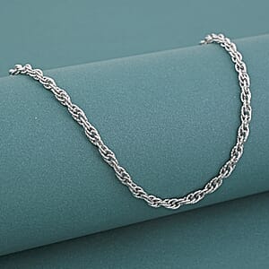 Italian Fancy Link Chain Necklace in Rhodium Over Sterling Silver 9.87 Grams 20 Inches