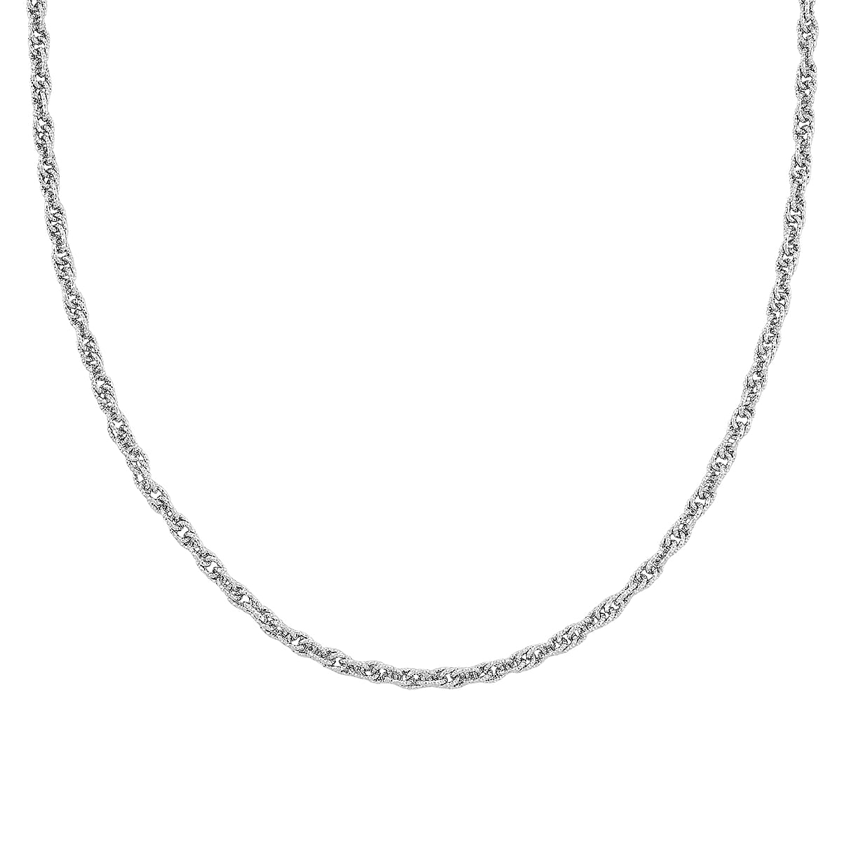 Italian Fancy Link Chain Necklace in Rhodium Over Sterling Silver 9.87 Grams 20 Inches image number 2