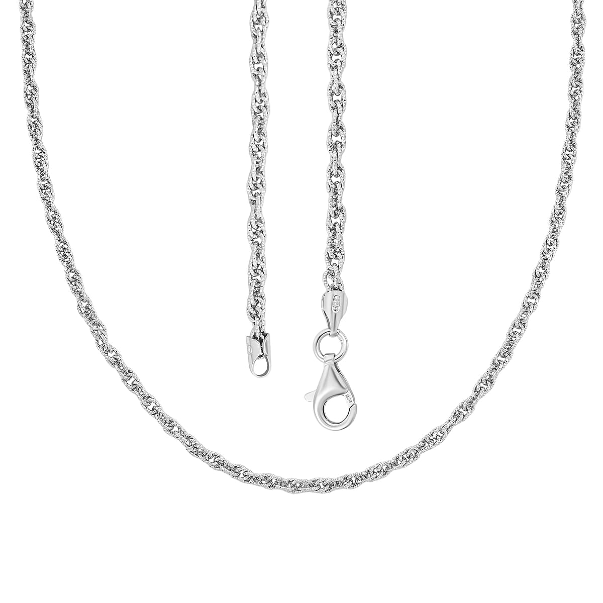 Italian Fancy Link Chain Necklace in Rhodium Over Sterling Silver 9.87 Grams 20 Inches image number 3