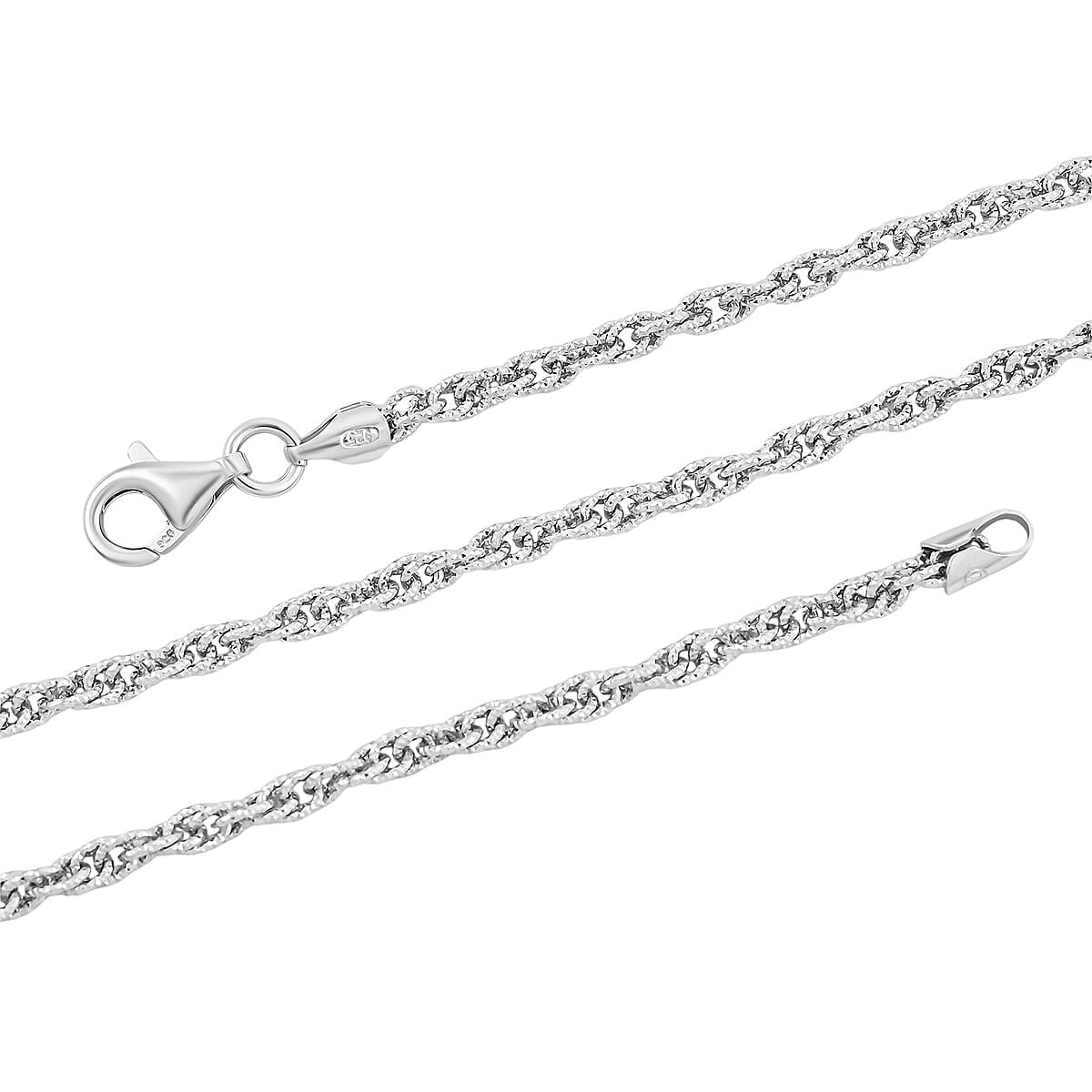 Italian Fancy Link Chain Necklace in Rhodium Over Sterling Silver 9.87 Grams 20 Inches image number 4