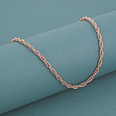Italian Chain Necklace in 14K Rose Gold Over Sterling Silver 10.23 Grams 20 Inches