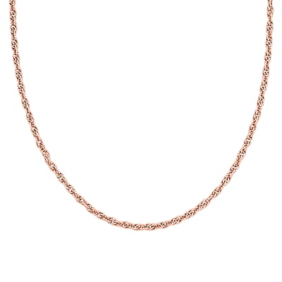 Italian Chain Necklace in 14K Rose Gold Over Sterling Silver 10.23 Grams 20 Inches