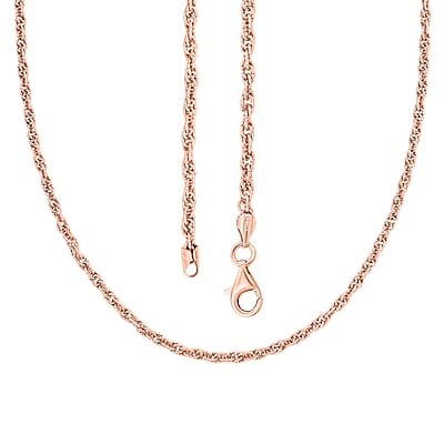 Italian Chain Necklace in 14K Rose Gold Over Sterling Silver 10.23 Grams 20 Inches