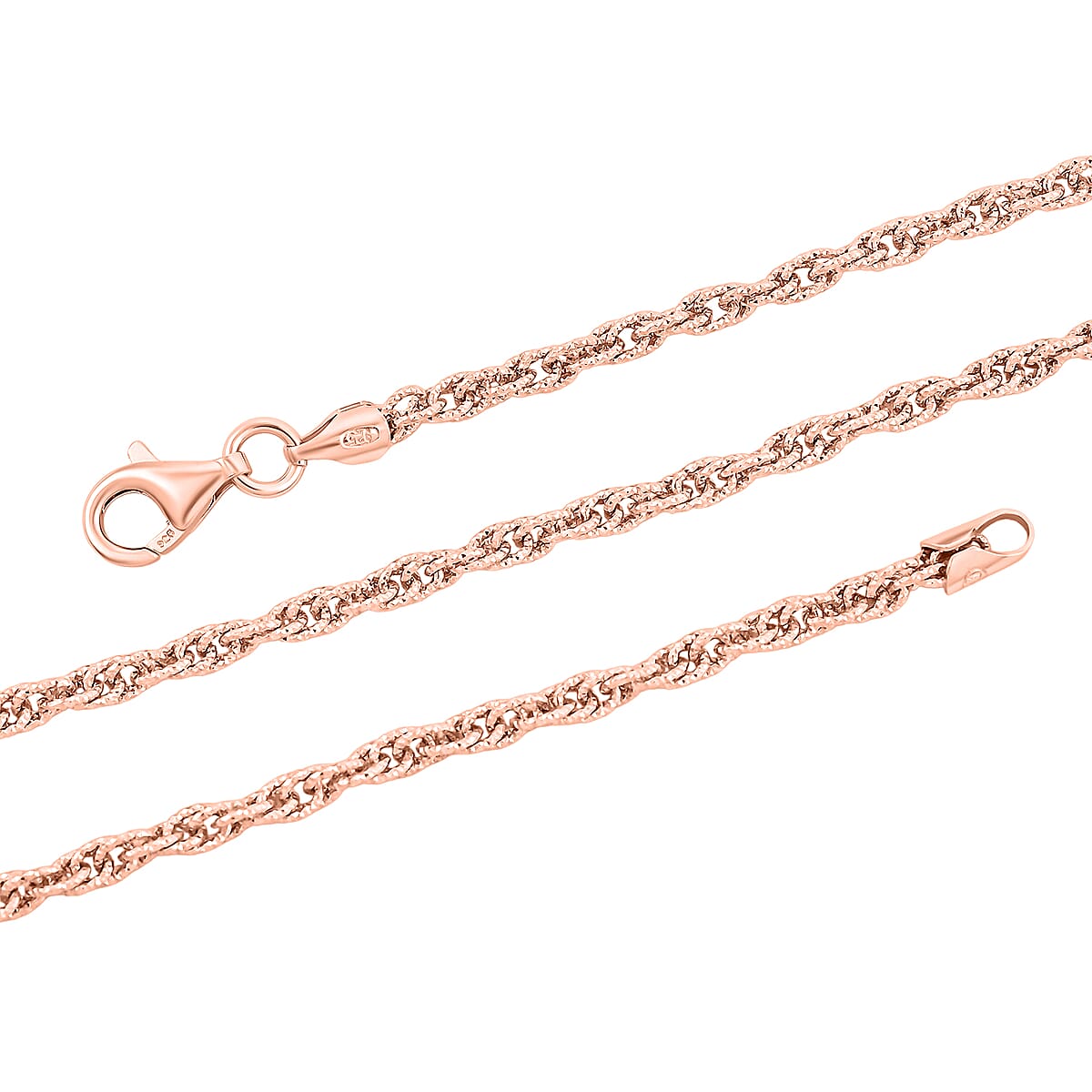 Italian Chain Necklace in 14K Rose Gold Over Sterling Silver 10.23 Grams 20 Inches image number 4