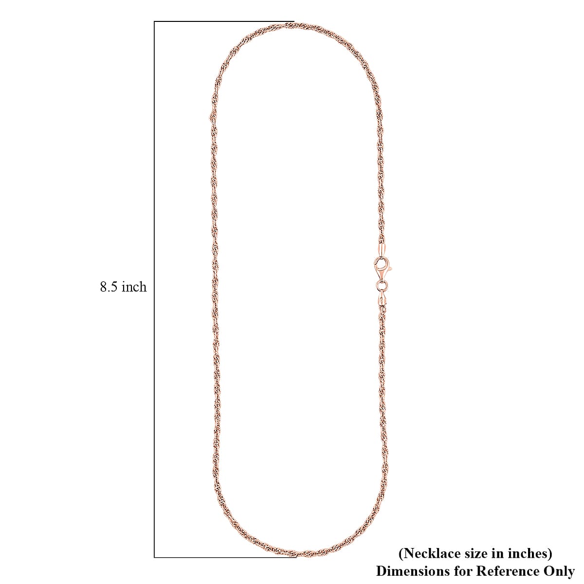 Italian Chain Necklace in 14K Rose Gold Over Sterling Silver 10.23 Grams 20 Inches image number 5