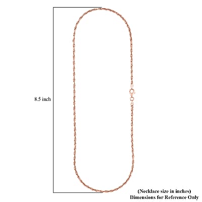 Italian Chain Necklace in 14K Rose Gold Over Sterling Silver 10.23 Grams 20 Inches