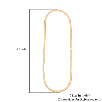 Italian Herringbone Chain Necklace in 14K Yellow Gold Over Sterling Silver 10.21 Grams 20 Inches
