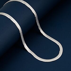 Italian Chain Necklace in Rhodium Over Sterling Silver 10.35 Grams 20 Inches