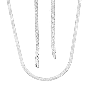 Italian Chain Necklace in Rhodium Over Sterling Silver 10.35 Grams 20 Inches