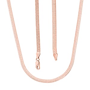 Italian Chain Necklace in 14K Rose Gold Over Sterling Silver 10.44 Grams 20 Inches