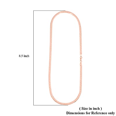 Italian Herringbone Chain Necklace in 14K Rose Gold Over Sterling Silver 10.44 Grams 20 Inches