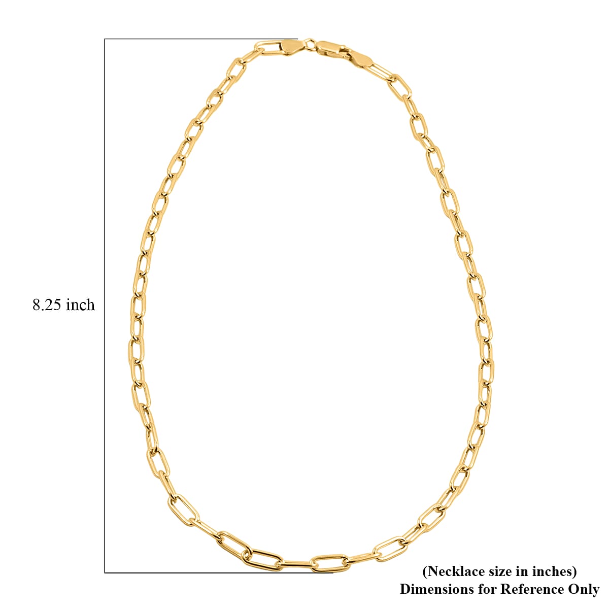 Doorbuster Italian Paper Clip Chain Necklace in 14K Yellow Gold Over Sterling Silver 14.94 Grams 20 Inches image number 6