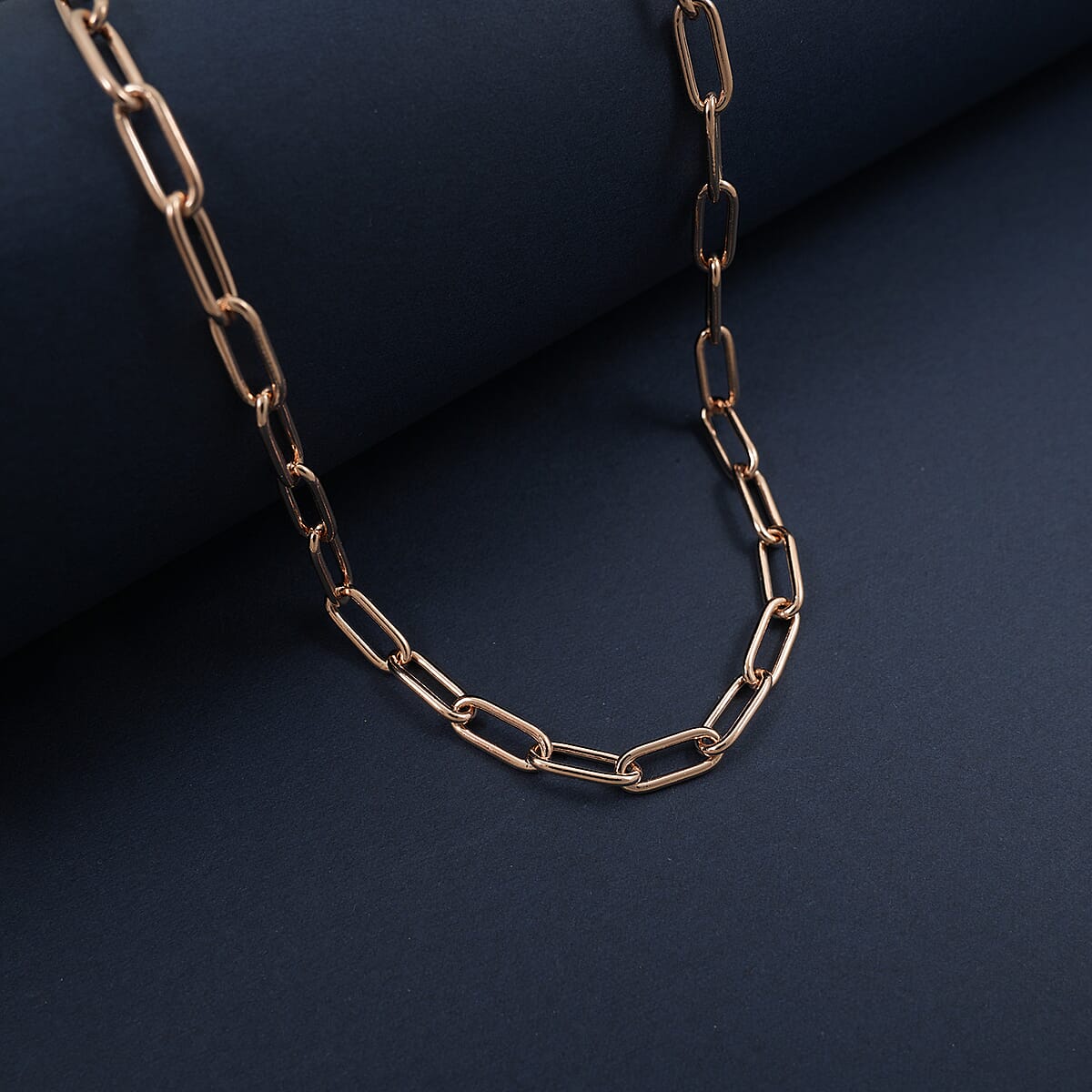 Doorbuster Italian Paper Clip Chain Necklace in 14K Rose Gold Over Sterling Silver 14.94 Grams 20 Inches image number 1