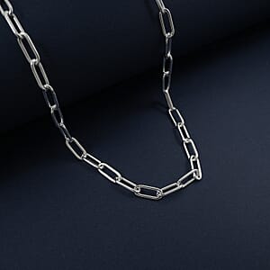 Doorbuster Italian Paper Clip Chain Necklace in Sterling Silver 14.94 Grams 20 Inches