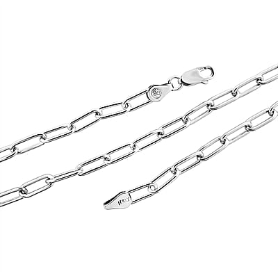 Italian Paper Clip Chain Necklace in Sterling Silver 14.94 Grams 20 Inches