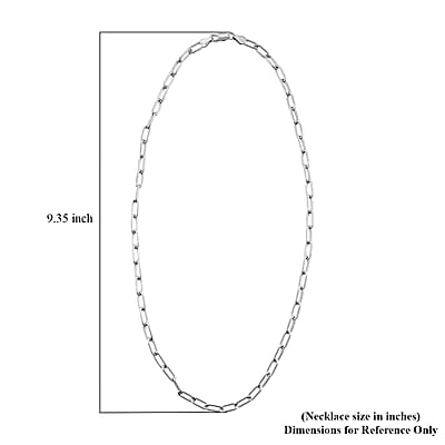 Italian Paper Clip Chain Necklace in Sterling Silver 14.94 Grams 20 Inches