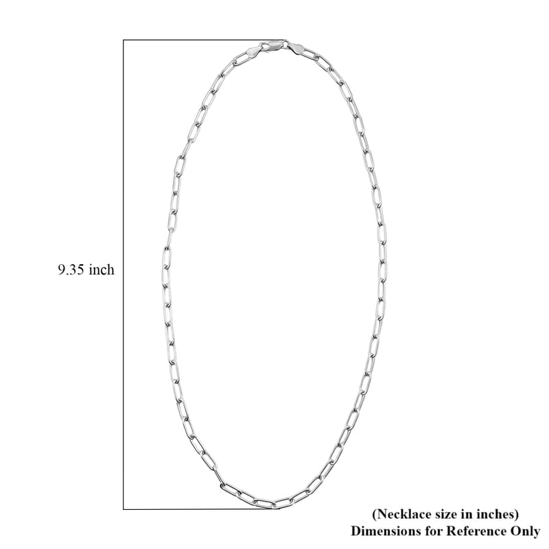 Italian Paper Clip Chain Necklace in Sterling Silver 14.94 Grams 20 Inches