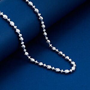 Italian Rhodium Over Sterling Silver Chain Necklace (20 Inches) (15.51 Grams)