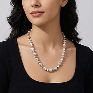 Italian Rhodium Over Sterling Silver Chain Necklace (20 Inches) (15.51 Grams)