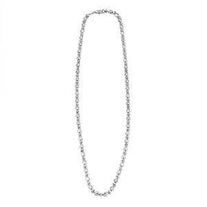 Italian Rhodium Over Sterling Silver Chain Necklace (20 Inches) (15.51 Grams)