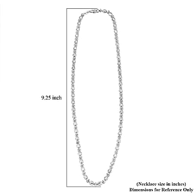 Italian Rhodium Over Sterling Silver Moon-cut Beaded Chain Necklace (20 Inches) (15.51 Grams)