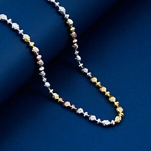 Italian 14K YRG Over and Sterling Silver Chain Necklace (20 Inches) (15.86 Grams)