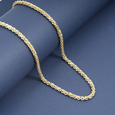 Italian Vortex Chain Necklace in 14K Yellow Gold Over Sterling Silver 17.93 Grams 20 Inches