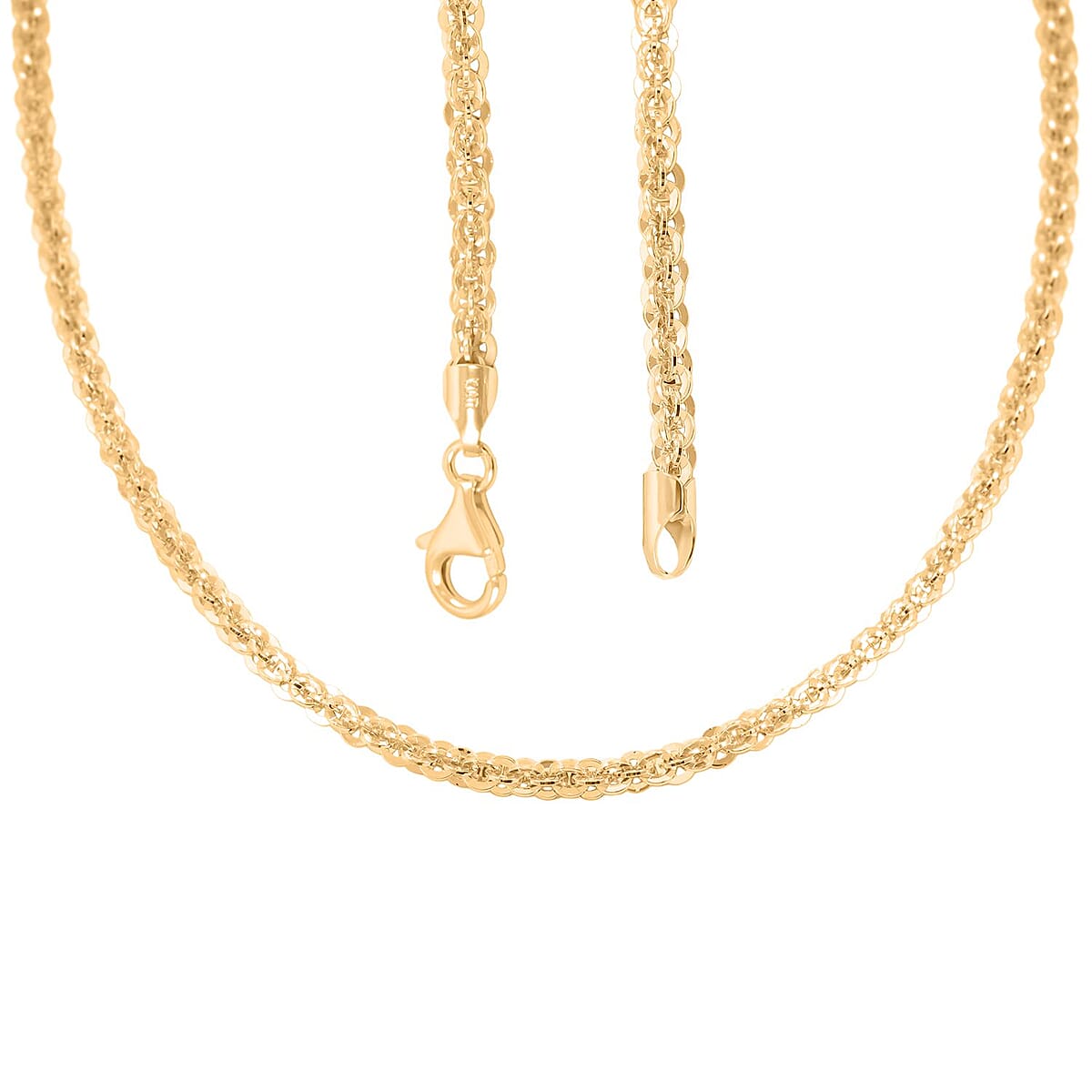 Italian Vortex Chain Necklace in 14K Yellow Gold Over Sterling Silver 17.93 Grams 20 Inches image number 3