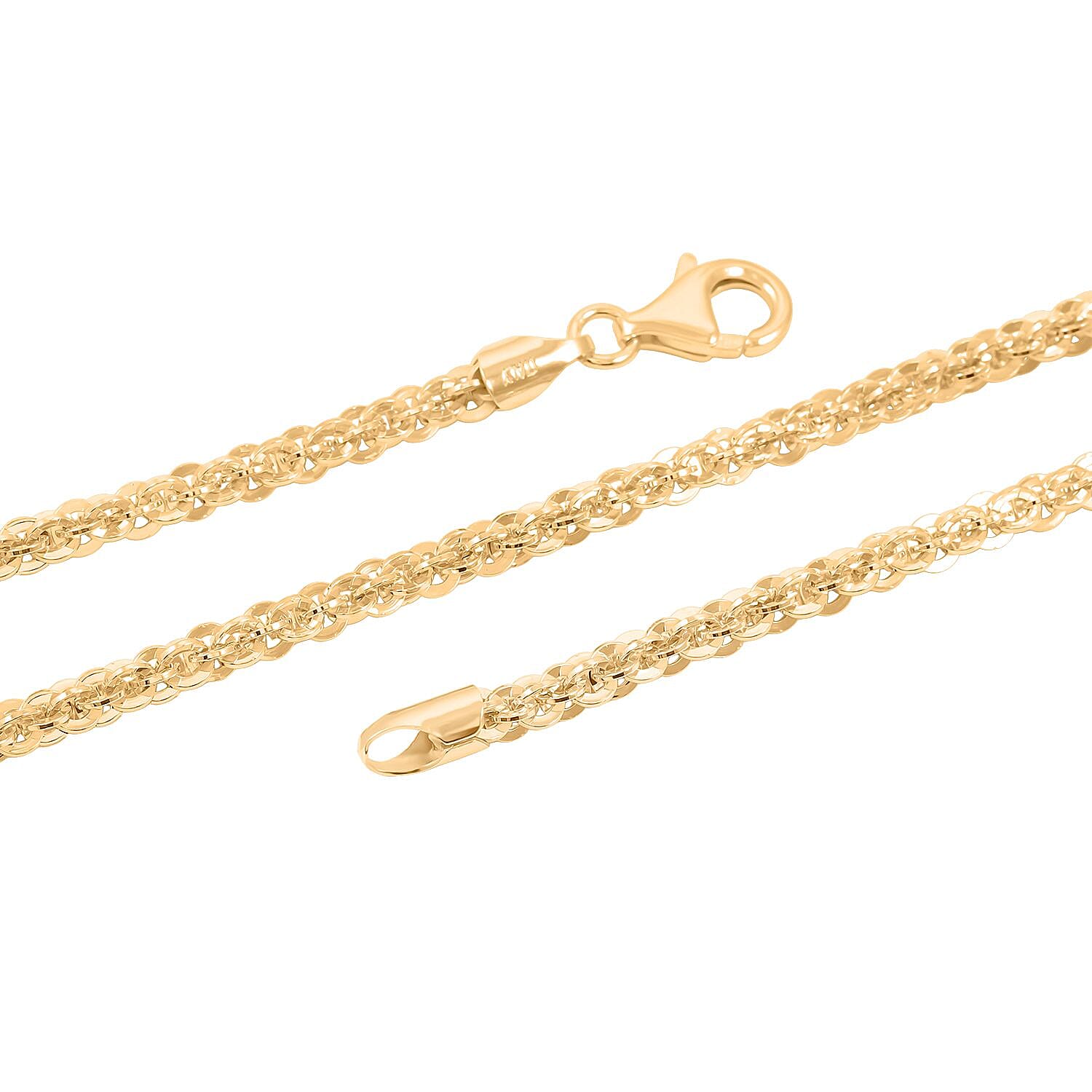 Italian Vortex Chain Necklace in 14K Yellow Gold Over Sterling Silver 17.93 Grams 20 Inches