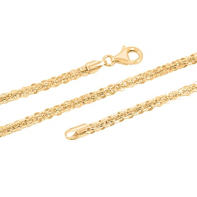 Italian Vortex Chain Necklace in 14K Yellow Gold Over Sterling Silver 17.93 Grams 20 Inches