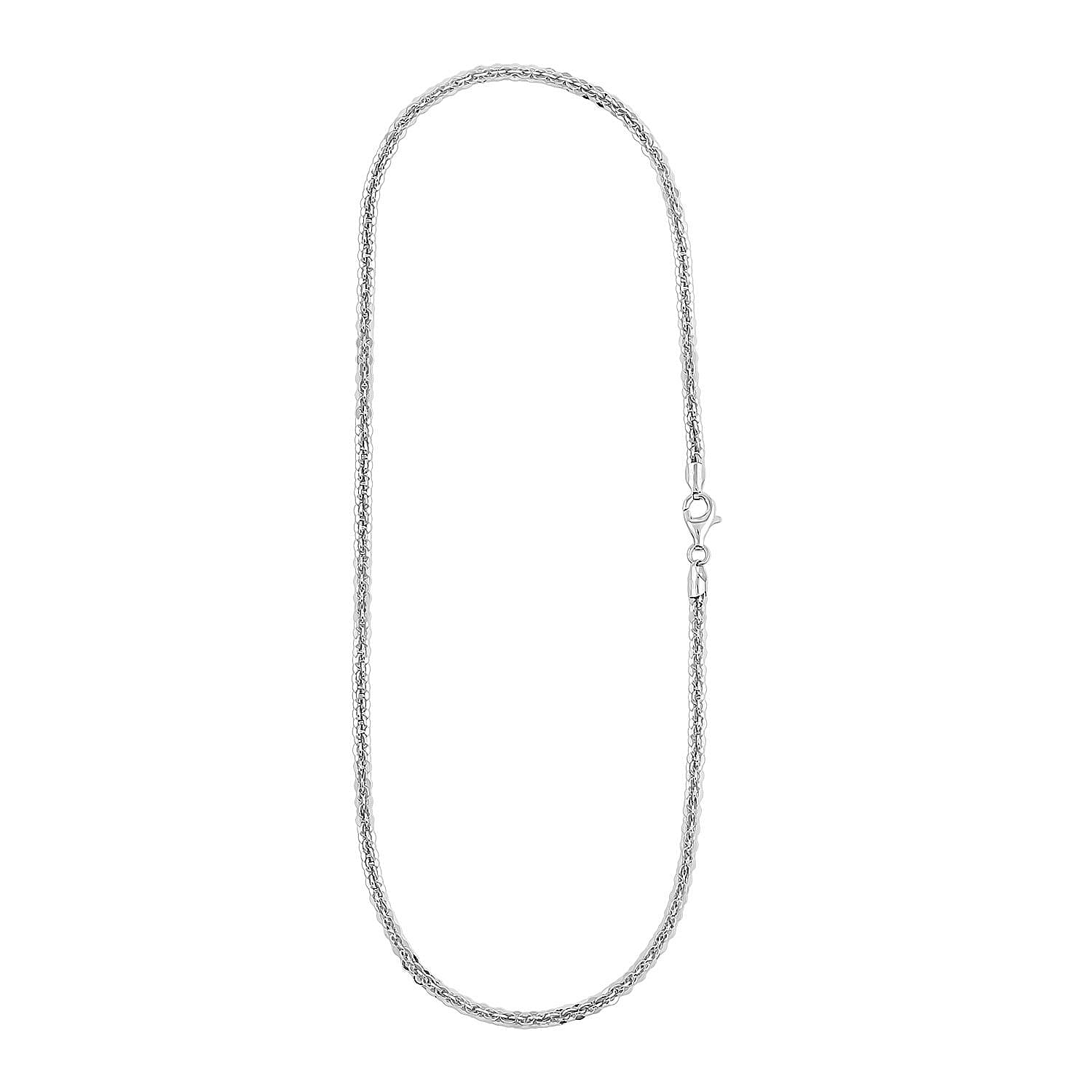 Italian Rhodium Over Sterling Silver Vortex Chain Necklace (20 Inches) (17.88 g)