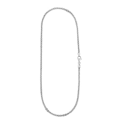 Italian Rhodium Over Sterling Silver Vortex Chain Necklace (20 Inches) (17.88 g)