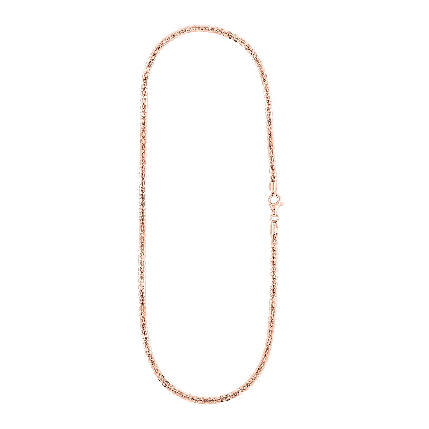 Italian Chain Necklace in 14K Rose Gold Over Sterling Silver 17.92 Grams 20 Inches