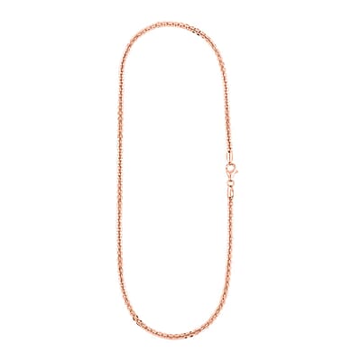 Italian Chain Necklace in 14K Rose Gold Over Sterling Silver 17.92 Grams 20 Inches