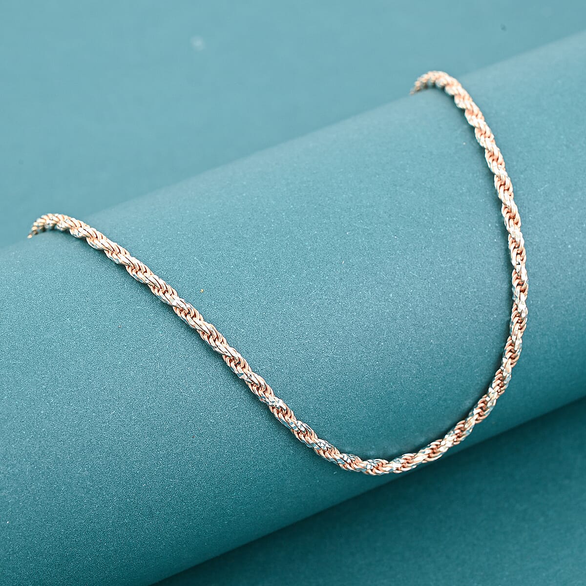 Italian Chain Necklace in 14K RG Over and Sterling Silver 8.84 Grams 20 Inches image number 1