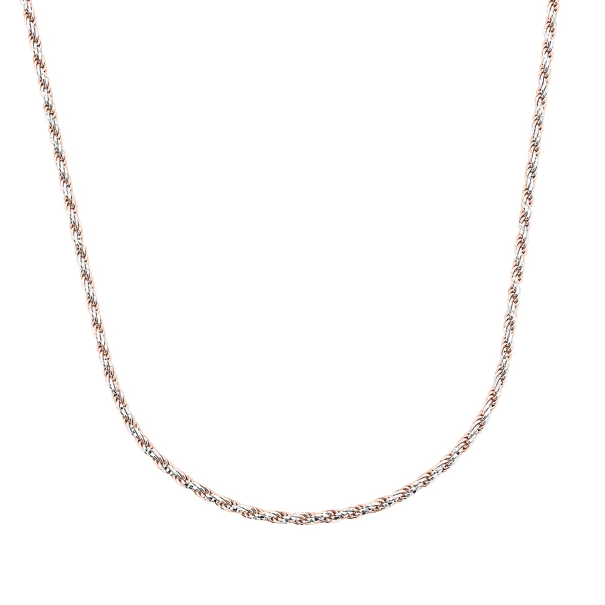 Italian Chain Necklace in 14K RG Over and Sterling Silver 8.84 Grams 20 Inches image number 3