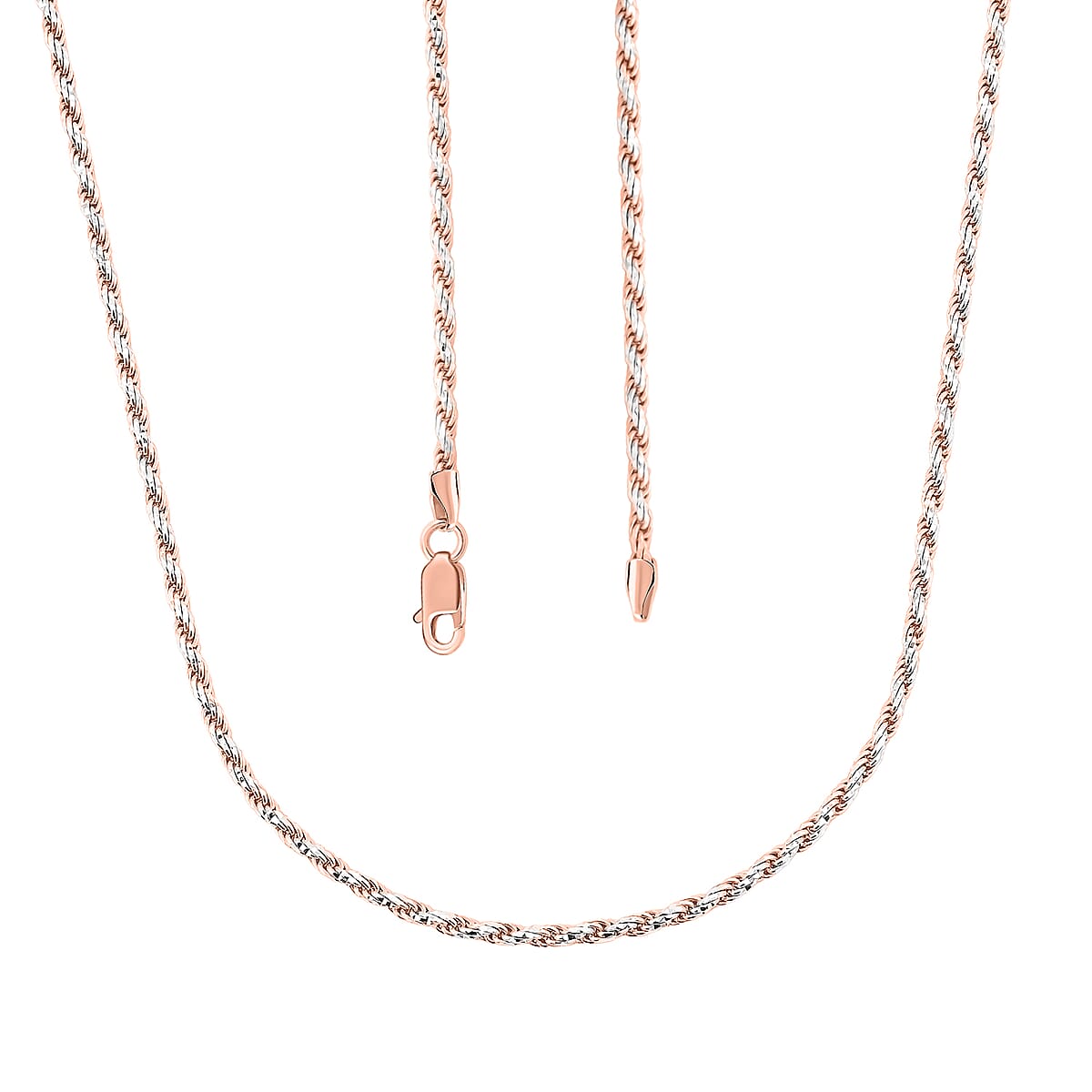 Italian Chain Necklace in 14K RG Over and Sterling Silver 8.84 Grams 20 Inches image number 4