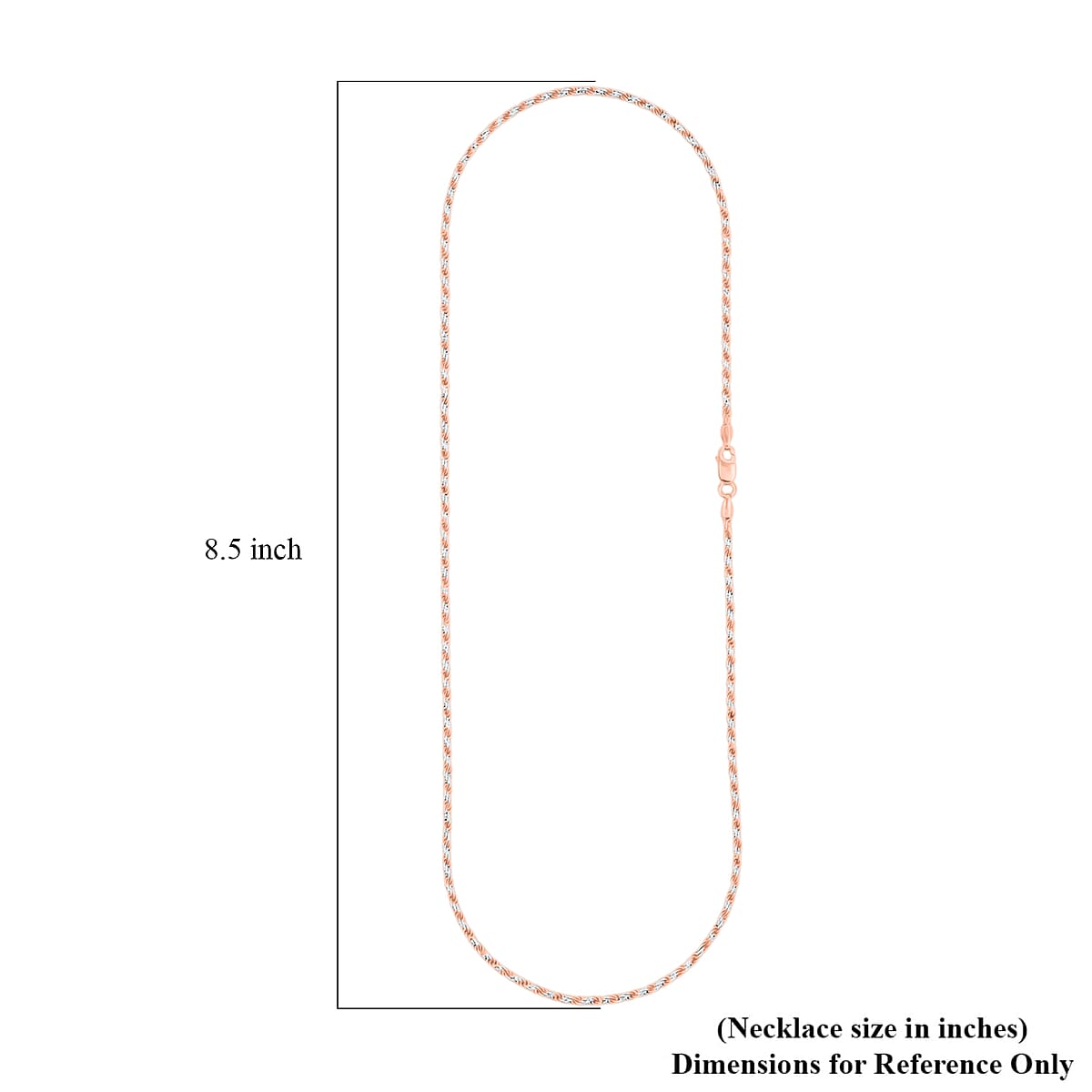 Italian Chain Necklace in 14K RG Over and Sterling Silver 8.84 Grams 20 Inches image number 6