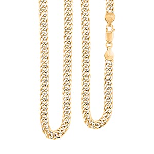 Italian Curb Chain Necklace in 14K YG Over and Sterling Silver 34.3 Grams 22 Inches