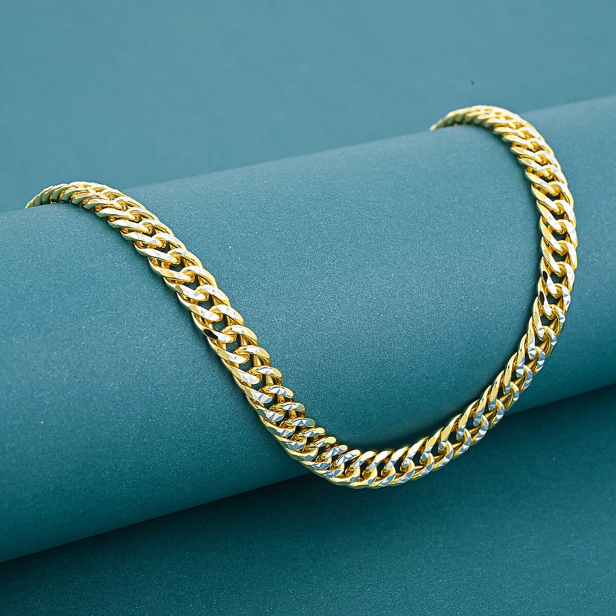 Italian Curb Chain Necklace in 14K YG Over and Sterling Silver 34.3 Grams 22 Inches image number 1
