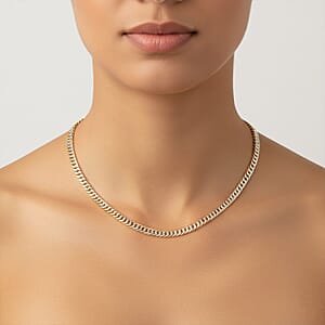 Italian Curb Chain Necklace in 14K YG Over and Sterling Silver 34.3 Grams 22 Inches