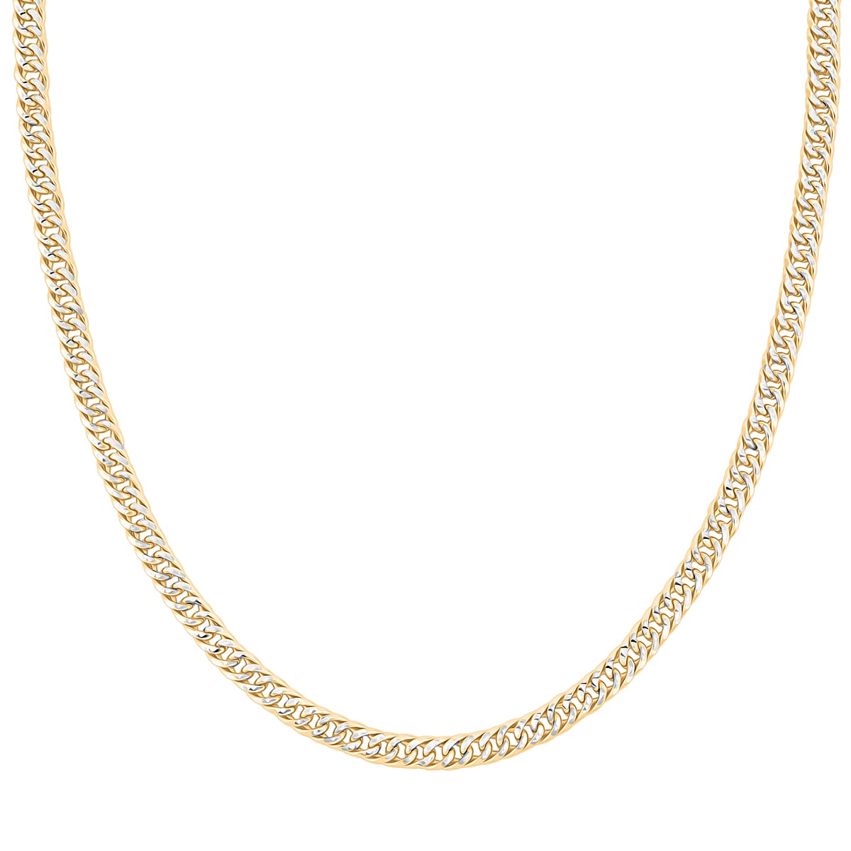 Italian Curb Chain Necklace in 14K YG Over and Sterling Silver 34.3 Grams 22 Inches image number 3
