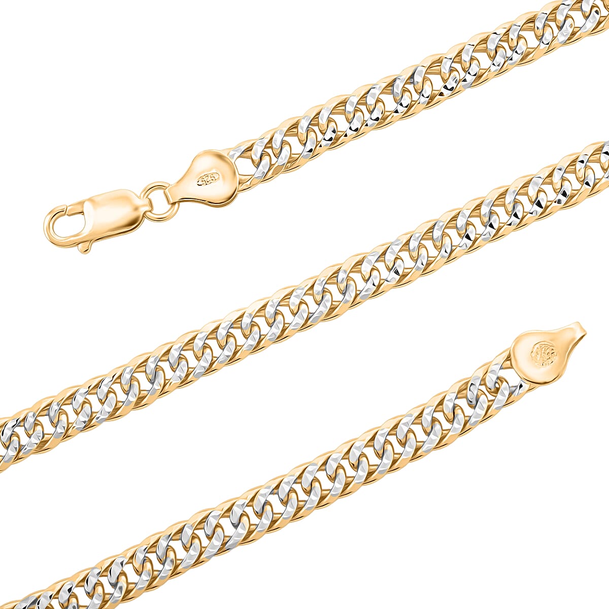 Italian Curb Chain Necklace in 14K YG Over and Sterling Silver 34.3 Grams 22 Inches image number 5