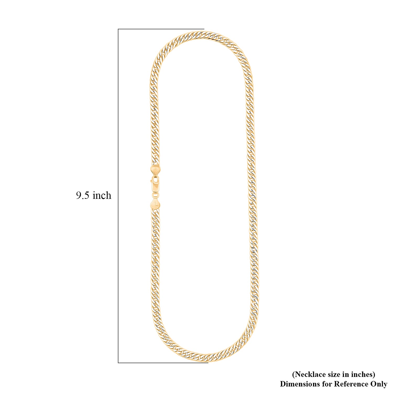 Italian Curb Chain Necklace in 14K YG Over and Sterling Silver 34.3 Grams 22 Inches