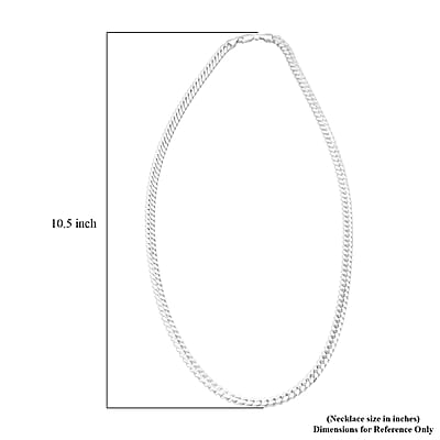 Italian Cuban Chain Necklace in Rhodium Over Sterling Silver 39.87 Grams 22 Inches