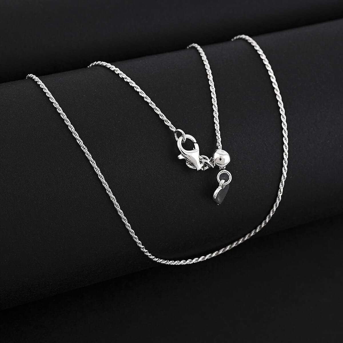Italian Rope Chain Necklace in Rhodium Over Sterling Silver 3.50 Grams 22 Inches image number 1