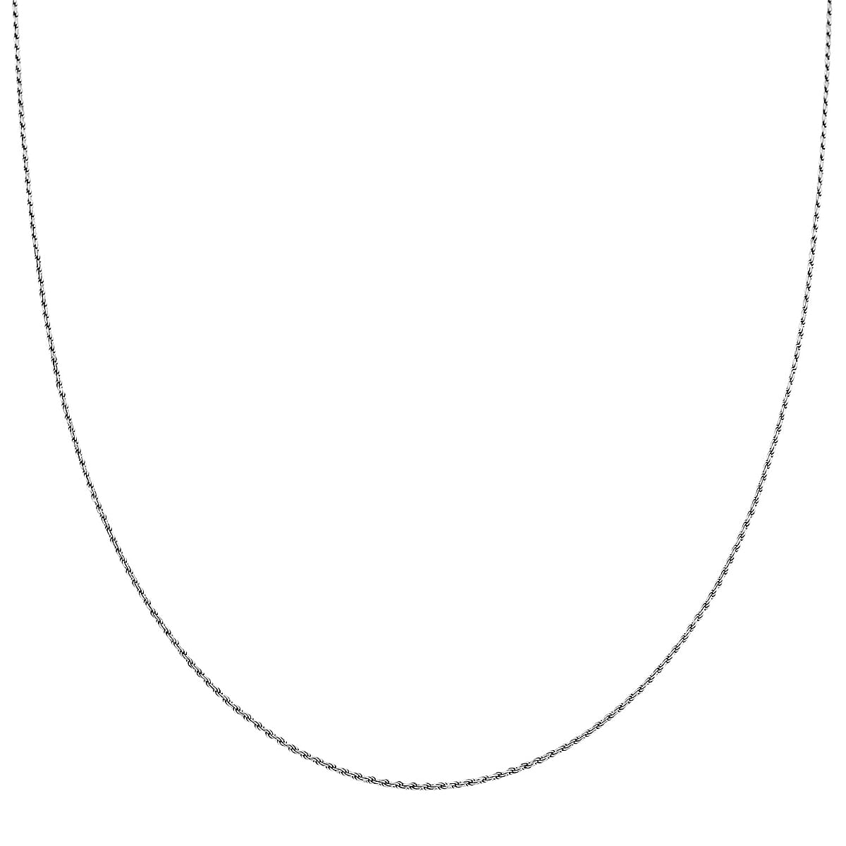 Italian Rope Chain Necklace in Rhodium Over Sterling Silver 3.50 Grams 22 Inches image number 2
